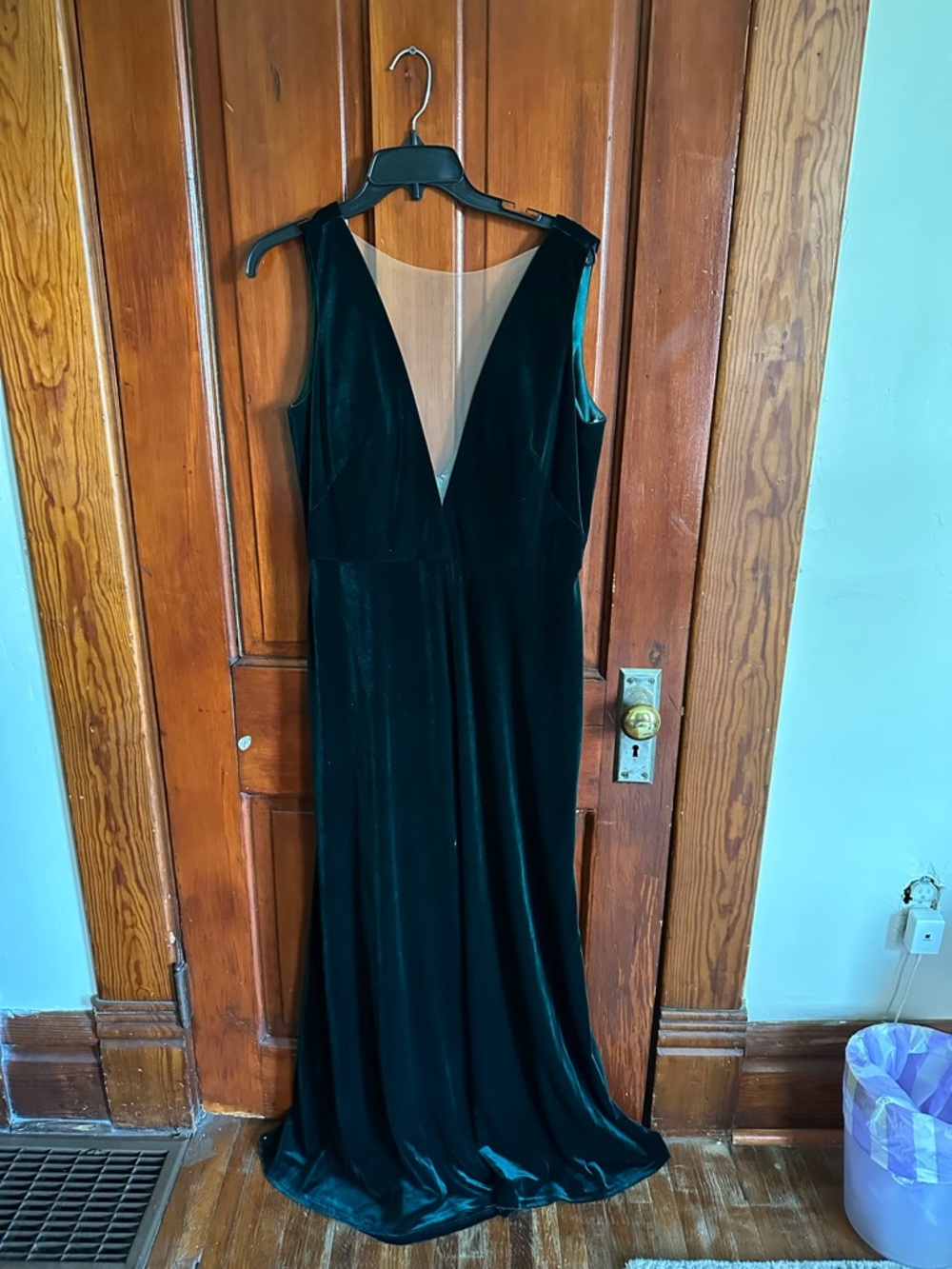 Jenny Yoo Black Velvet Maxi Dress